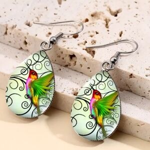 3/$25- adorable humming burd earings